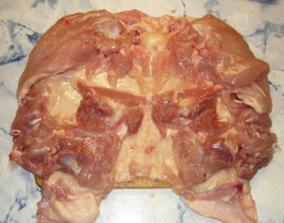 Получается вот такой пласт мяса на коже